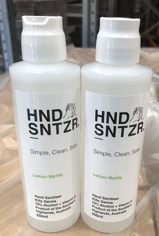 HAND SANITISER SQUEEZE BOTTLE 250ML - LEMON MYRTLE