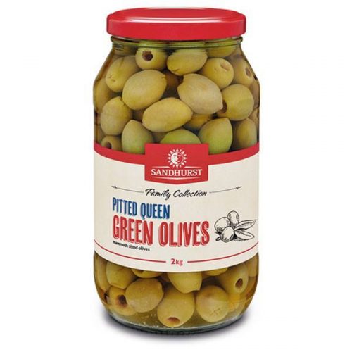 LARGE GREEN PITTED OLIVES 2KG