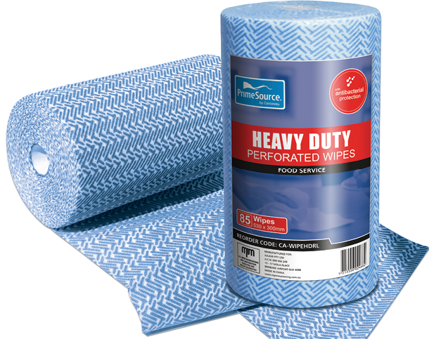 BLUE HEAVY DUTY WIPES 85 PER ROLL