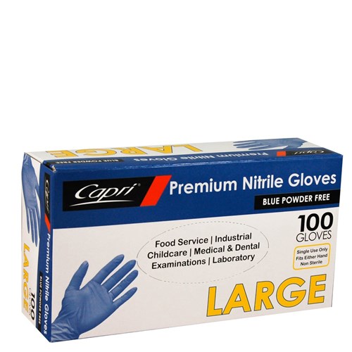 Gloves Blue Nitrile Large x 100