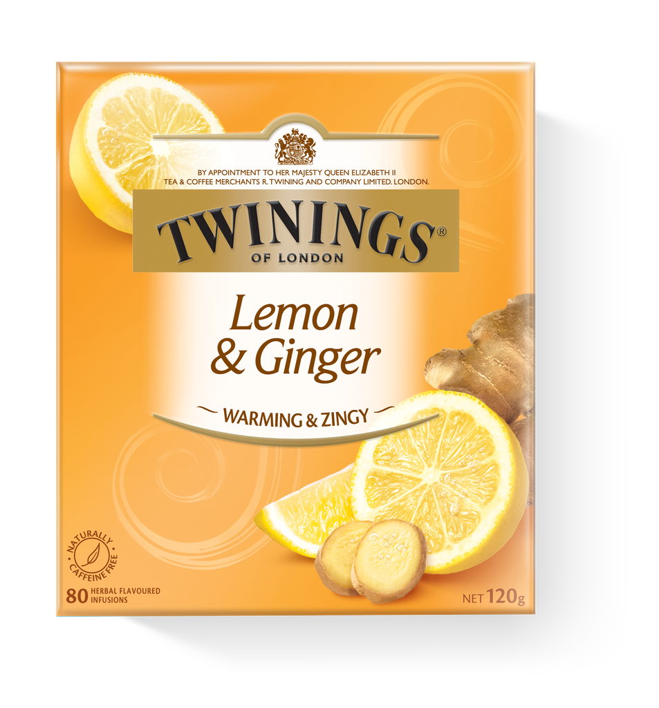 TWININGS LEMON &amp; GINGER TEA 10PC X 12