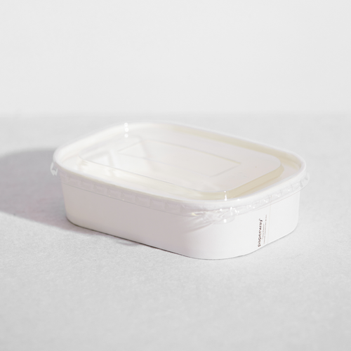 WHITE PAPER RECT CONTAINERS 500ML X 300