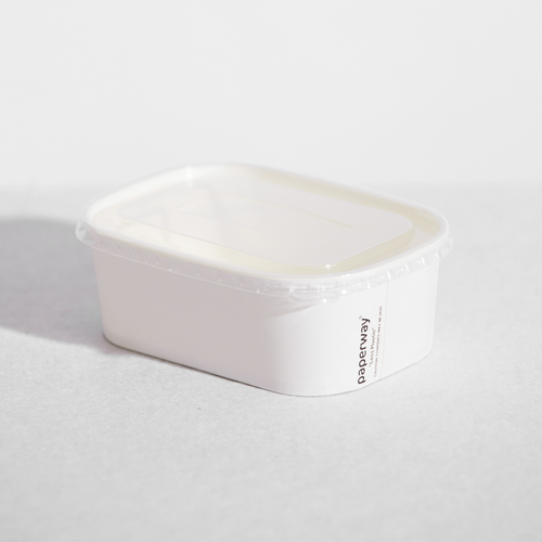 WHITE PAPER RECT CONTAINERS 750MLX300