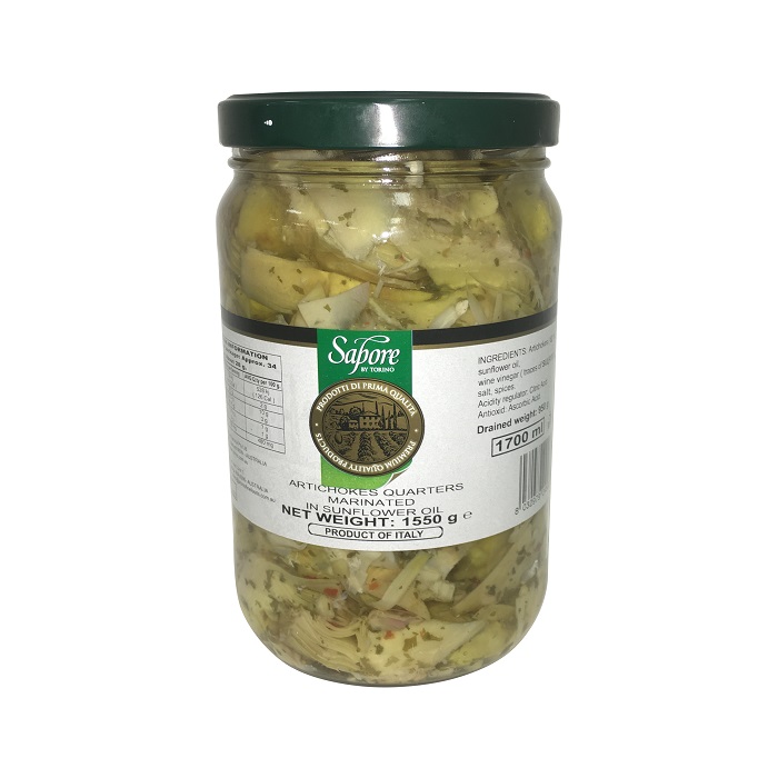 ITALIAN MARINATED ARTICHOKE QTRS IN OIL 1.9KG