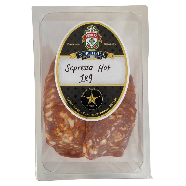 BERTOCCHI SOPPRESSA SALAMI HOT SLICED 1KG