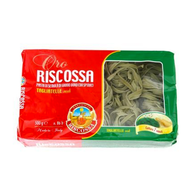 RISCOSSA TAGLIATELLE PASTA SPINACH 12 X 500GM