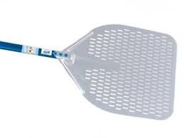 ALUMINIUM RECTANGULAR PERFORATED PIZZA PEEL 33X33CM - 150CM HANDLE