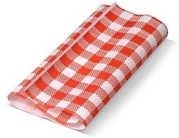 [G/PROOFREDWHITE] RED &amp; WHITE CHECKED GREASEPROOF PAPER 320 x 200 (200)