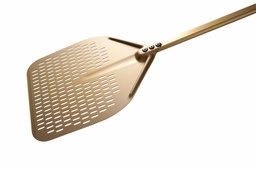 [GI-AV-32RF] GHA ALUMINIUM RECTANGULAR PERFORATED PIZZA PEEL 33X33CM